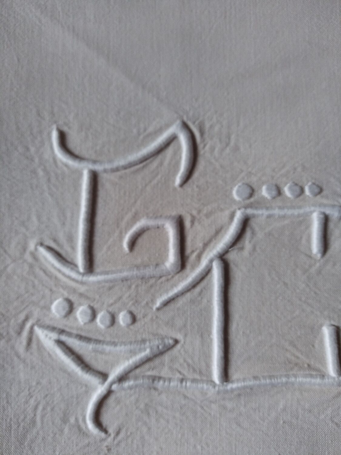 Old monogrammed mestizo sheet LC art deco style