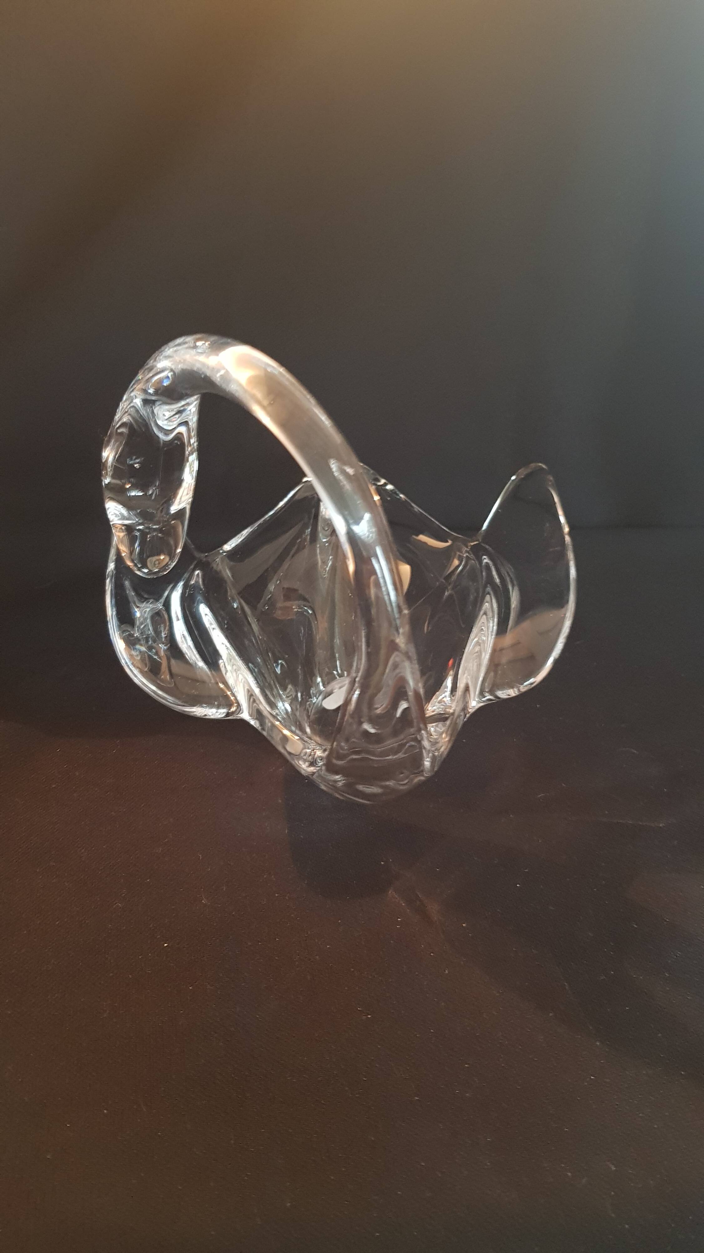 Coupe Vide-poche cristal de Vannes Le Châtel en forme de Cygne