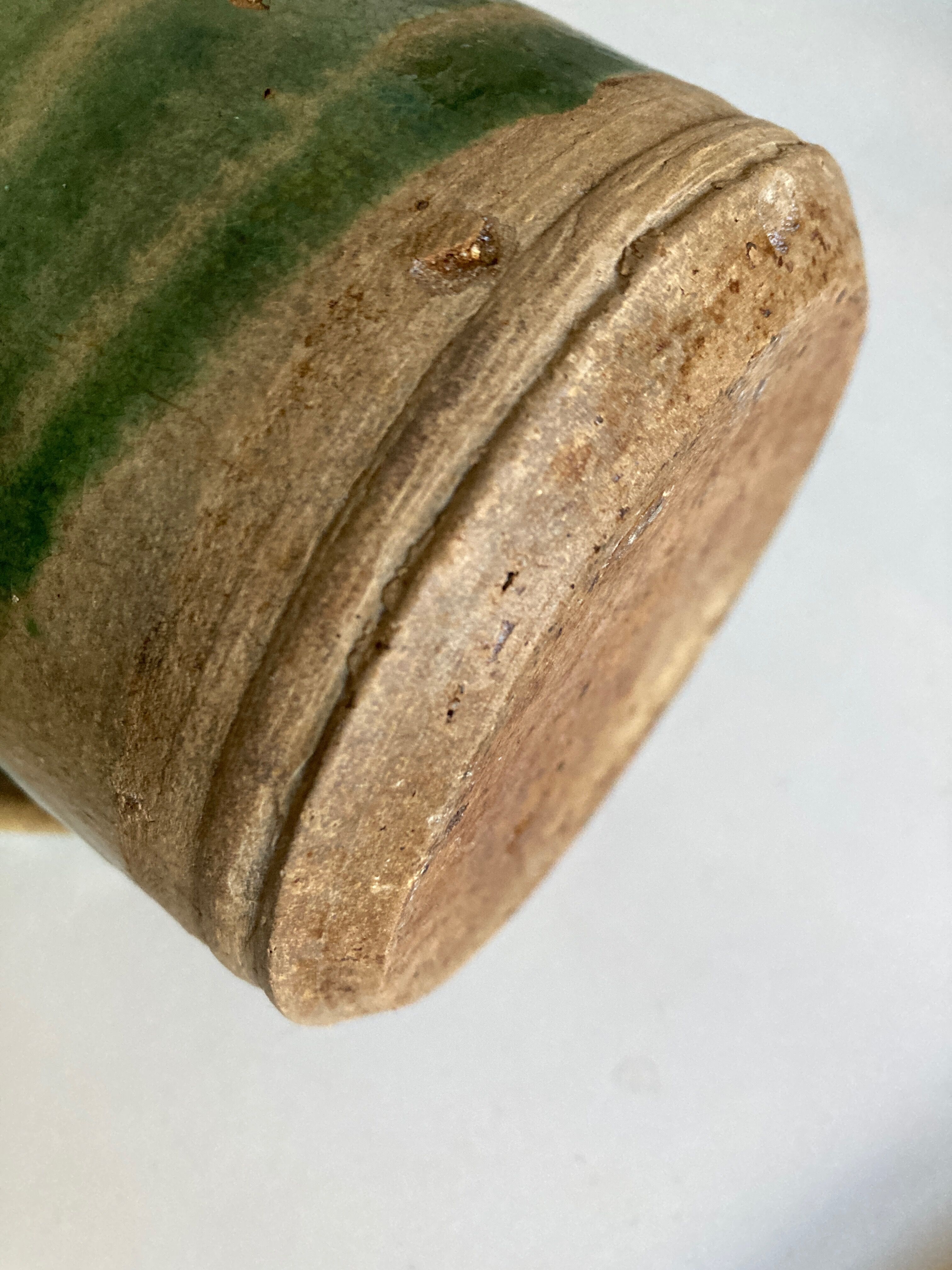 Pitcher in glazed earth of farm Dieulefit folk art early 20th