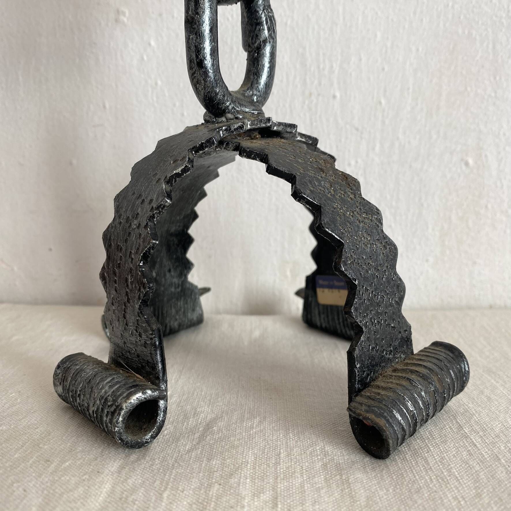 Wrought iron candlestick, chain candlestick from the 60s-70s.