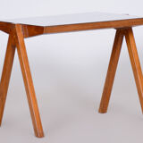 Midcentury table, beech, umakart, restored, Czechia, 1950s
