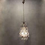 Vintage italian light pendant with murano glass drops