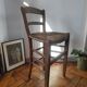 Vintage wooden and straw bar stool — Brutalist Style / Perrian