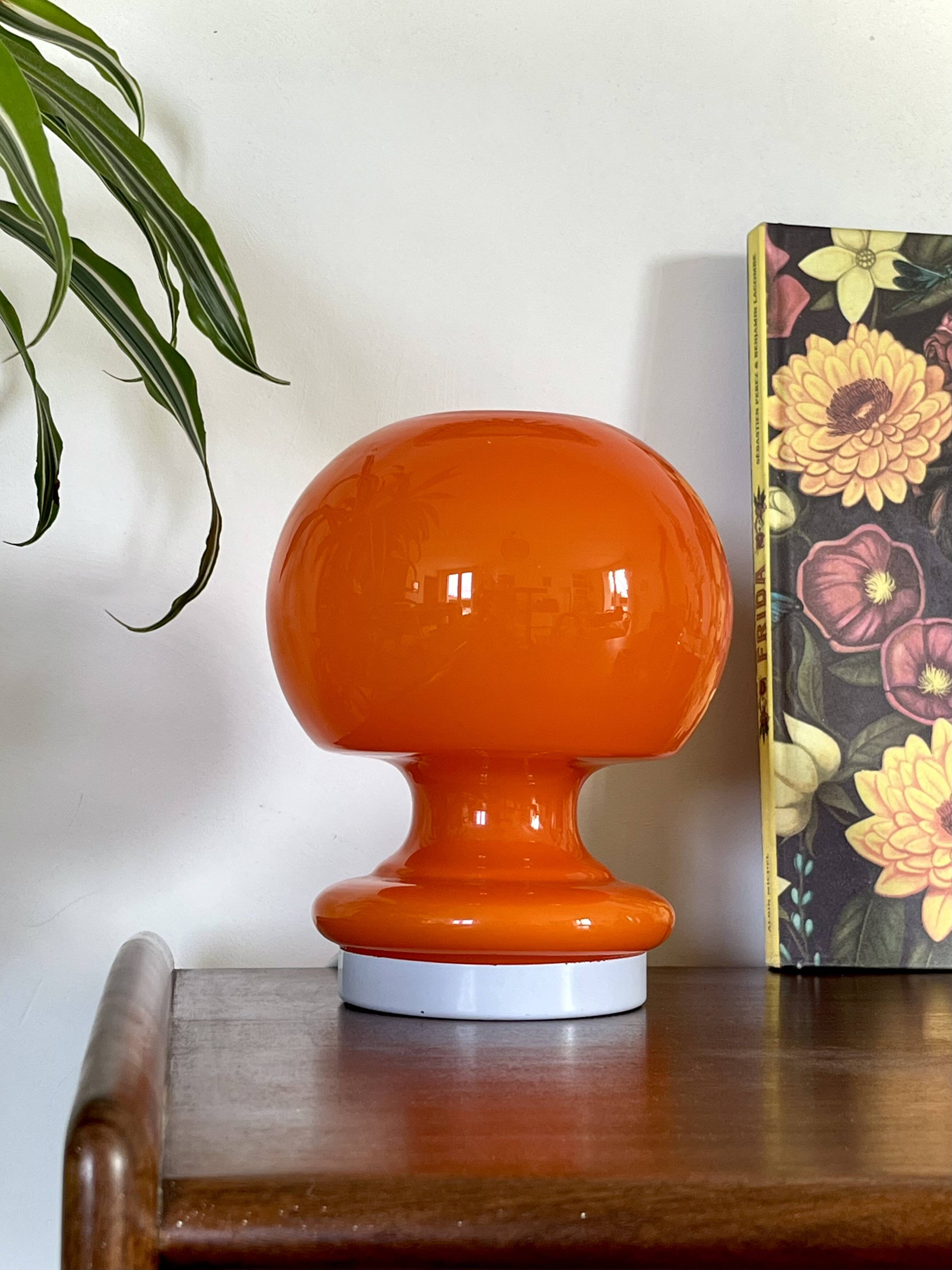 Orange globe lamp pop Space Age