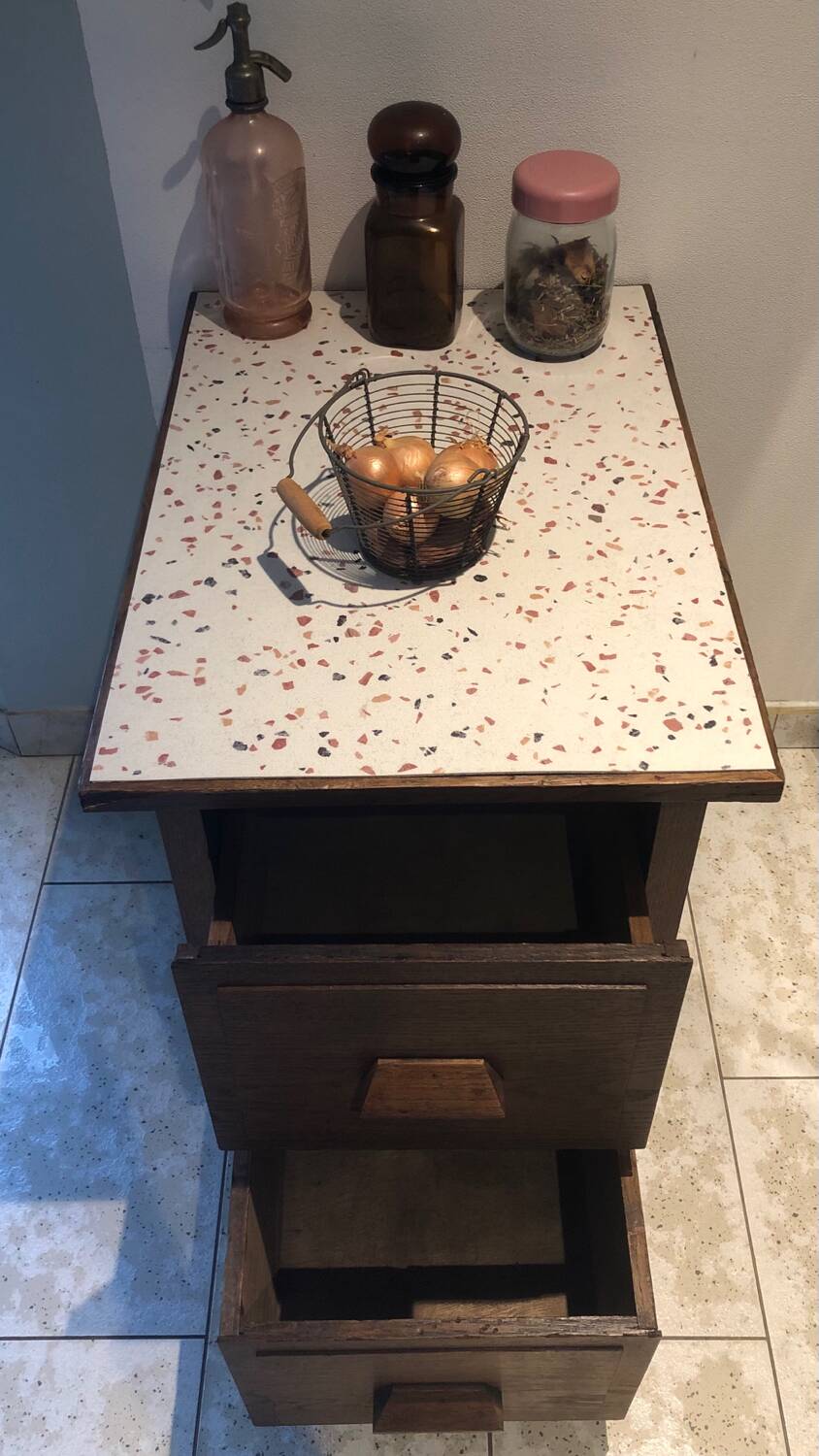 Restored old furniture / chest of drawers with 2 drawers