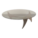 Vintage Propeller coffee table by Knut Hesterberg in steel and glass.