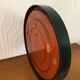 Vintage round mirror in black gilac plastic