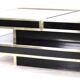 Brass and lacquered glass coffee table, circa 1979