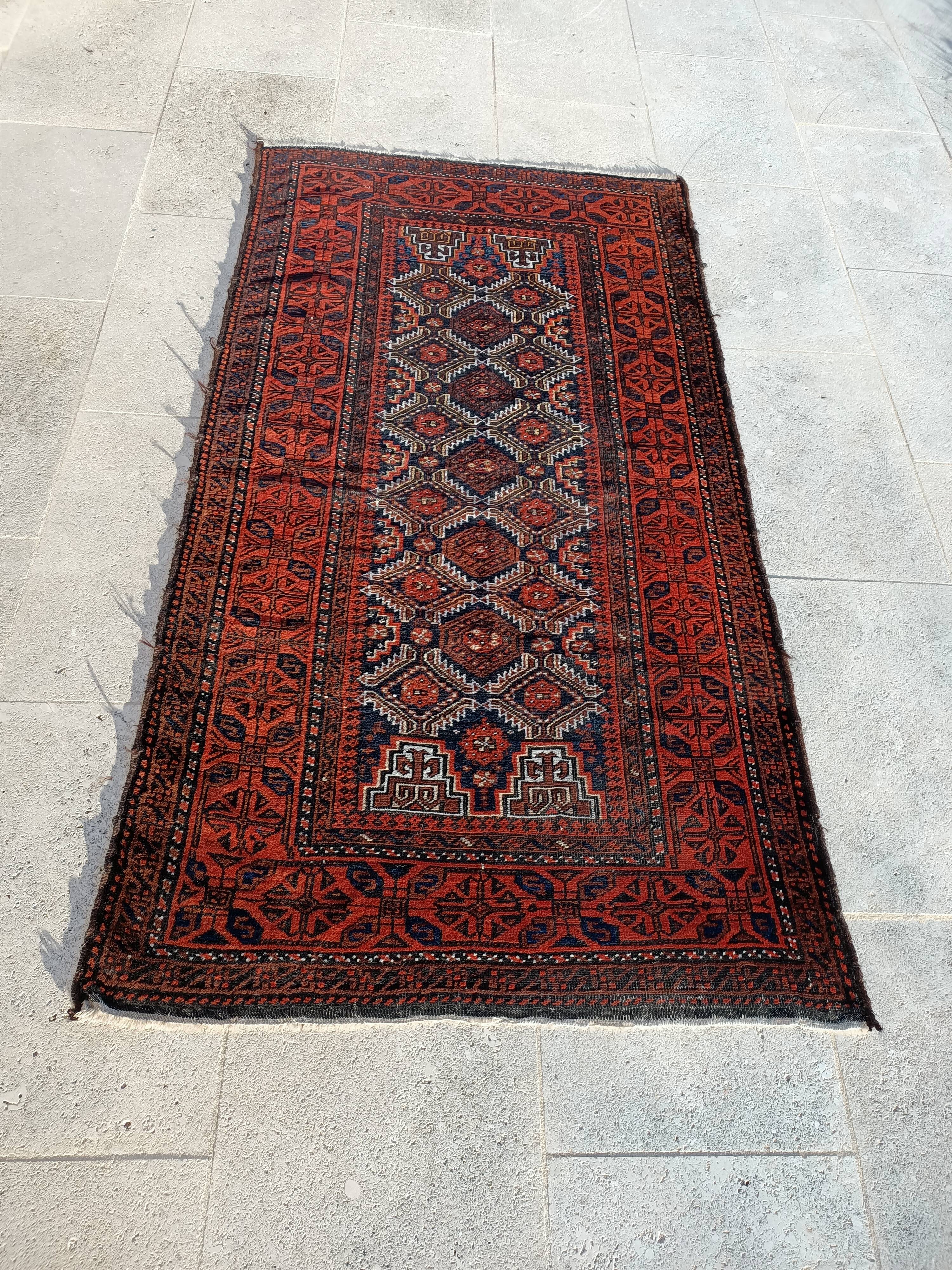Old carpet Baloch 195x106 cm