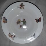 2 bowls of porridge child porcelain of Limoges art deco period