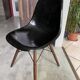 DSW chair, black fiber, black dowel, walnut, Eames, Herman Miller, vintage 1950