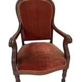 Pair of Louis Philippe armchairs in solid mahogany