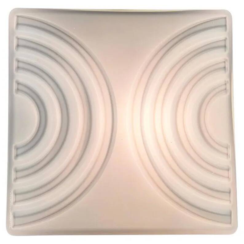 Mid-Century Milk Glass Flush Mount or Wall Light, Czechoslovakia, 1970s