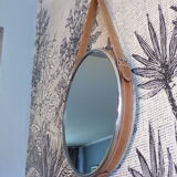 Vintage mirror with leather