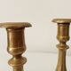 Pair of old candlesticks in solid gilded brass