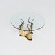 Hollywood Regency style coffee table brass antelope France 1970