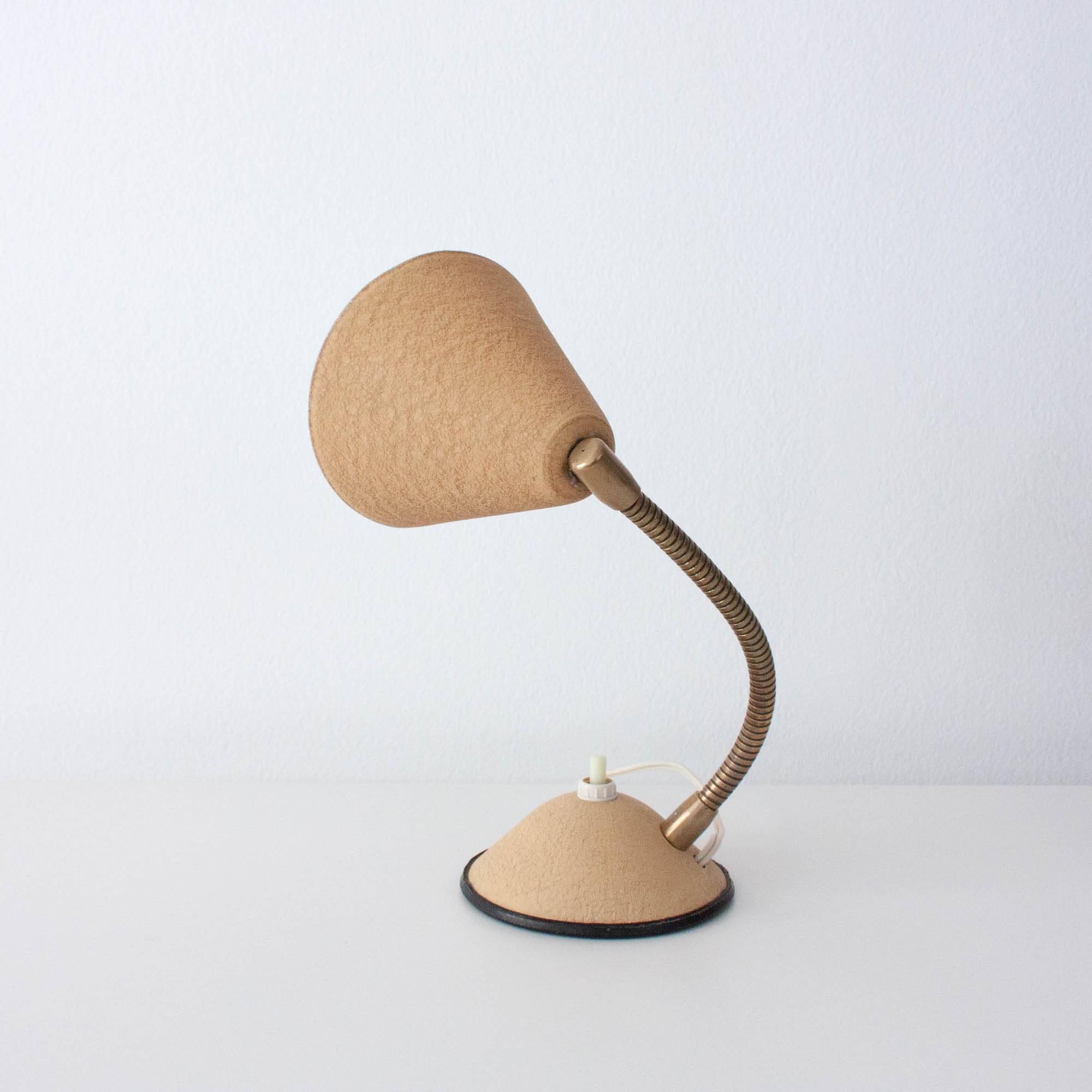 Vintage beige table lamp with gooseneck, Germany 1950s