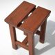 Vintage stool, brutalist pine stool, accent stool