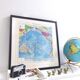 Vintage map Oceania Australia Japan 43x43cm from 1950