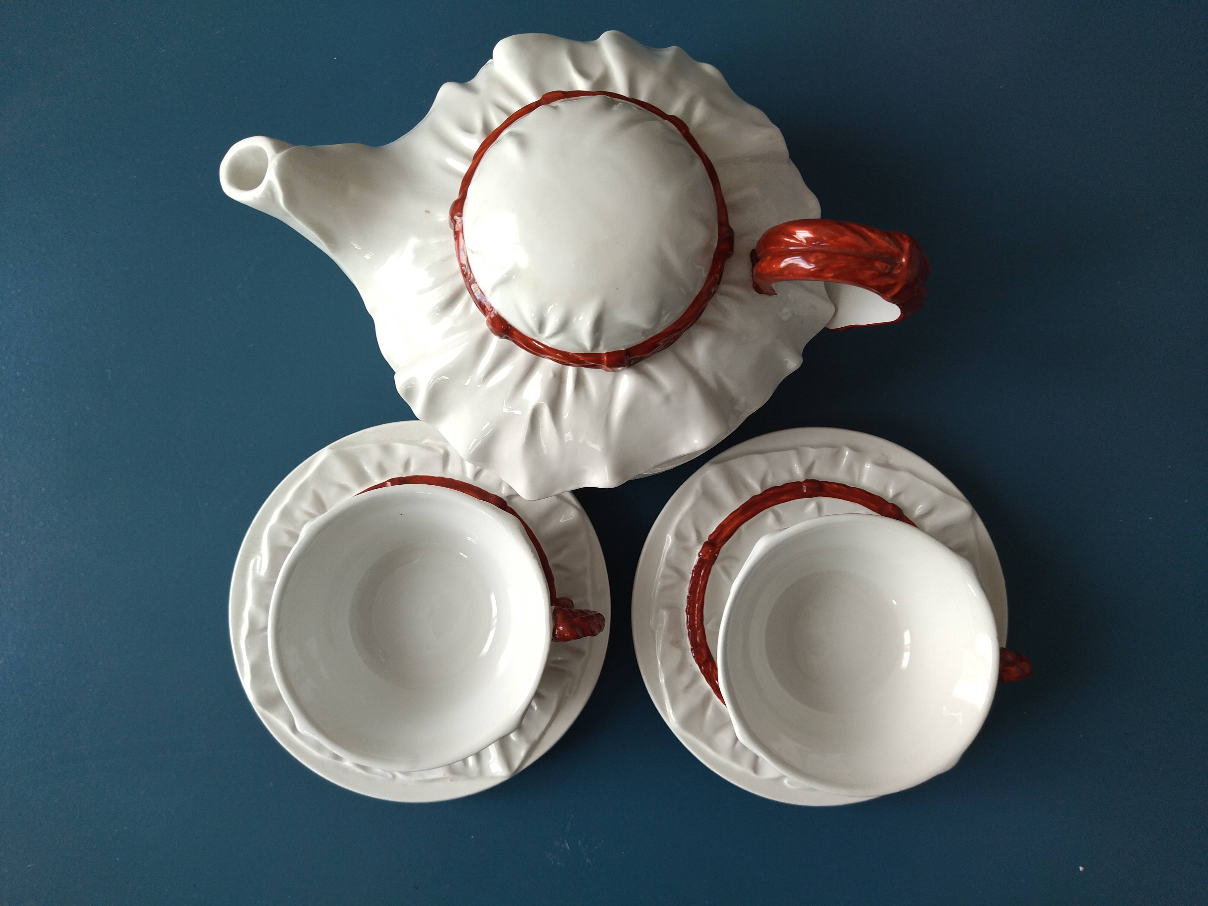 Tea set 2 people Chaumette in vintage ceramic