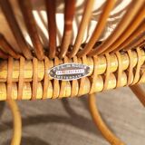 Rohe Noordwolde (Dutch) vintage rattan armchair from the 1960s design Dirk van Sliedregt