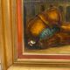 Framed paint with peaches, pears and pheasants