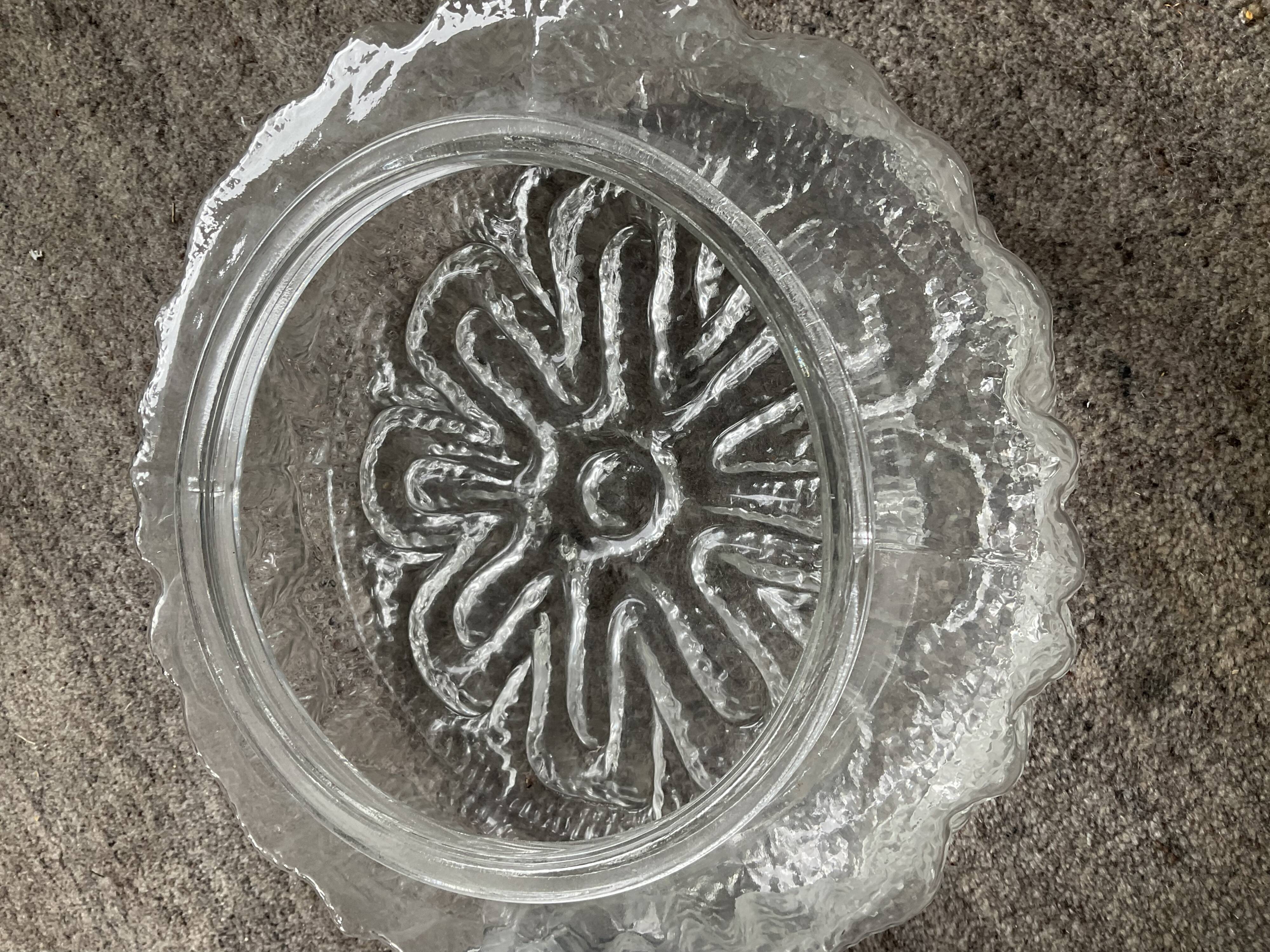 Vintage molded glass wall lamp from the 70s