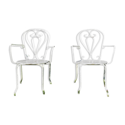 Paire de fauteuils de jardin en fer, 1950