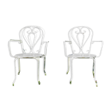 Pair of armchairs wrought iron garden chairs French iron armchairs 1950