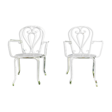 Paire de fauteuils de jardin en fer, 1950