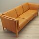 Orange leather sofa, Danish design, 1970s, production: Denmark