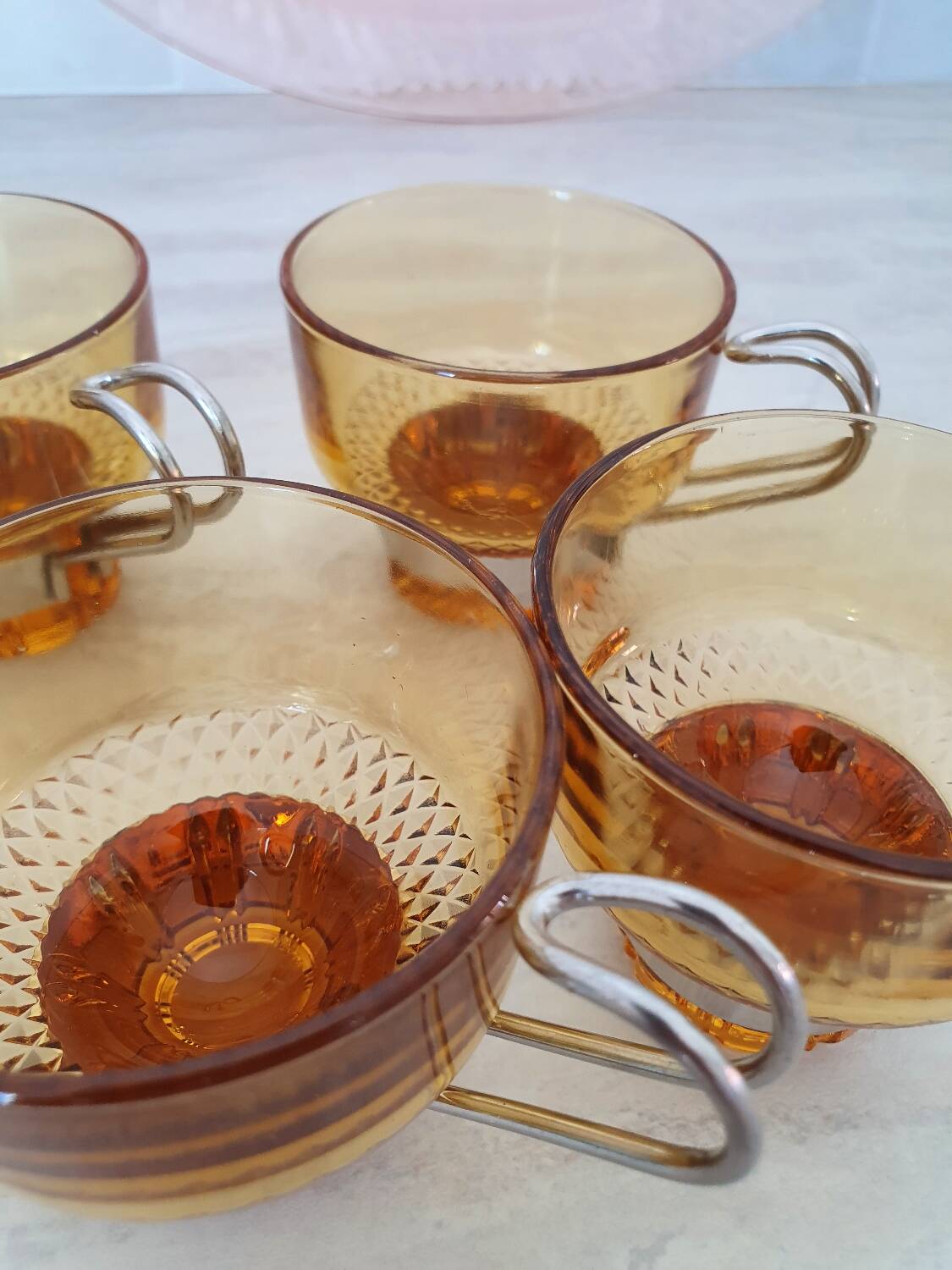 Amber glass italian espresso cups
