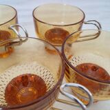 Amber glass italian espresso cups