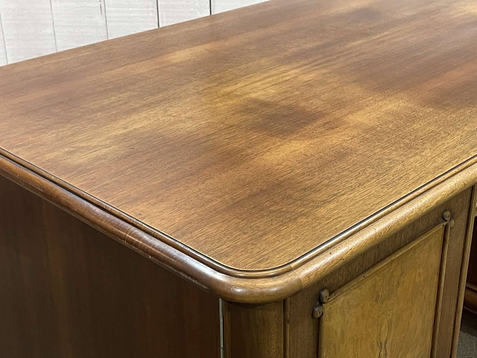 1950s English desk in walnut and oak