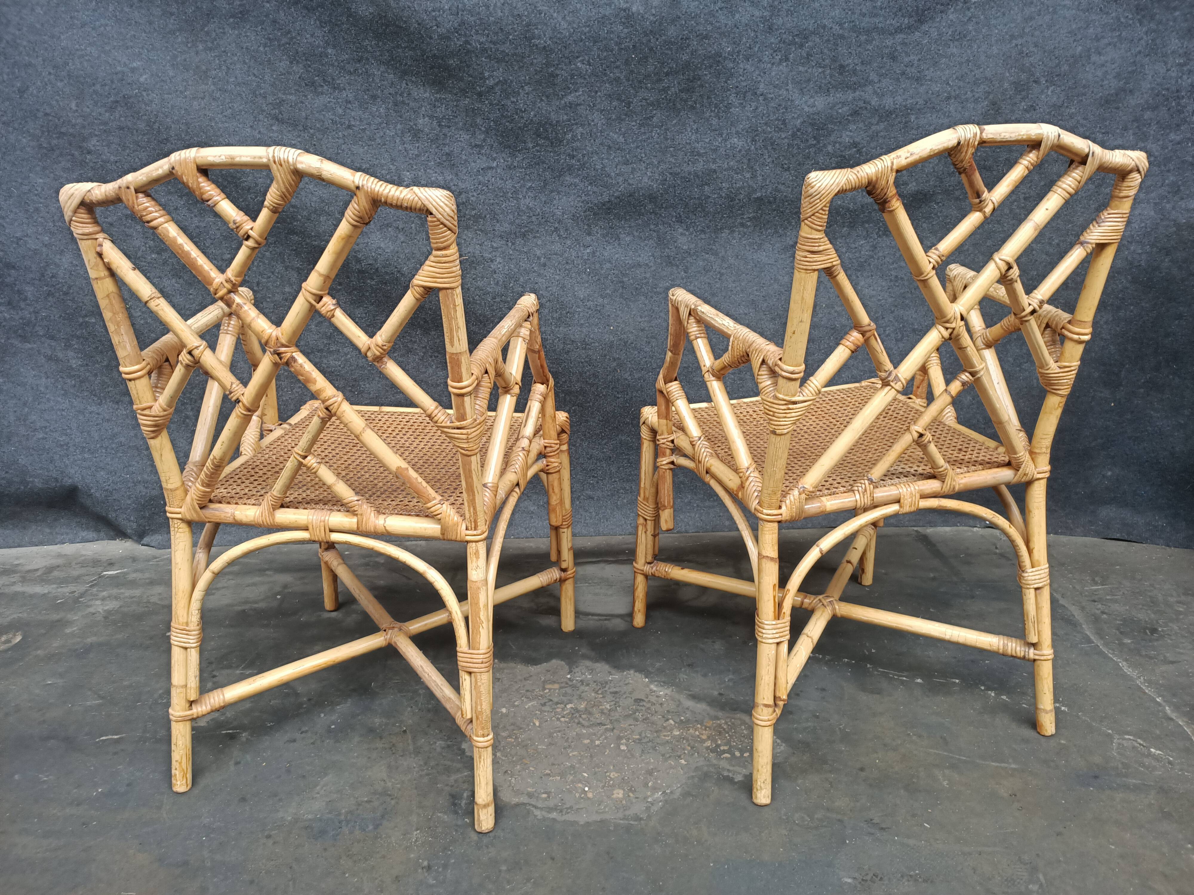 Vintage rattan armchair Italian work
