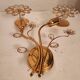 Set Hollywood Regency Wandlampe vergoldet Messing Swarovski-Kristalle Palwa