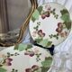 Set of 2 HB&Cie slip plates, diameter 21 cm, strawberry decoration