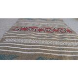 Traditional handmade Berber grey carpet in pure wool 110×70cm