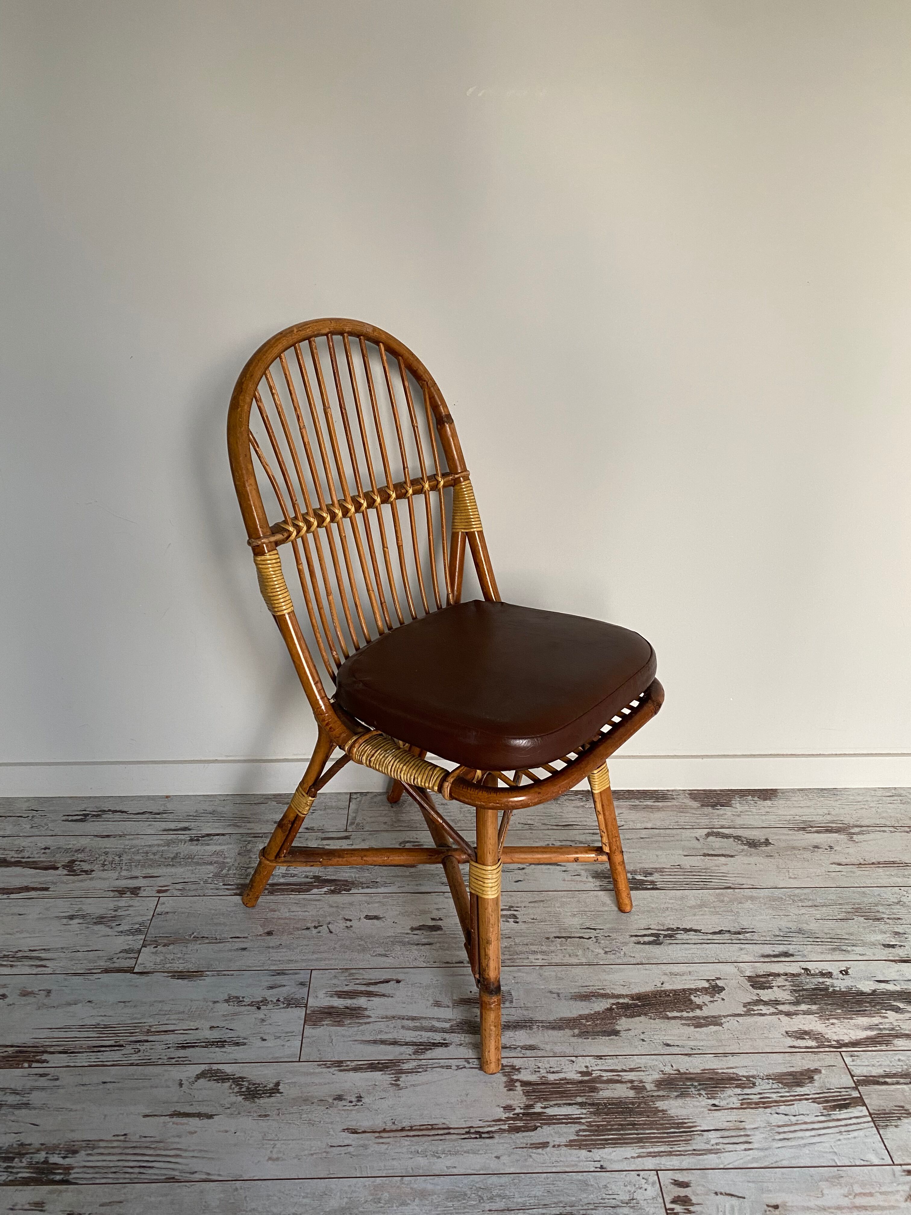 Bamboo and rattan chairs circa 60/70 from maison drucker