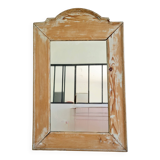 Raw patinated wood mirror - pediment
