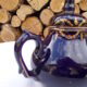 Blue and gold porcelain teapot