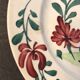 Old rooster plate and flowers earthenware Creil Montereau late nineteenth century