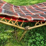 Extra bed, quilted sun lounger, Lafuma vintage 1970