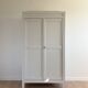 Parisian wardrobe with shelves, renovated oak wood.