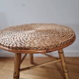 Rattan and rope coffee table