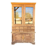 Old display cabinet in raw wood