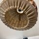 Scandinavian pendant light from the 1960s, made of wood and fabric