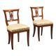Antique mahogany and fabric chairs, Italy, 19th century