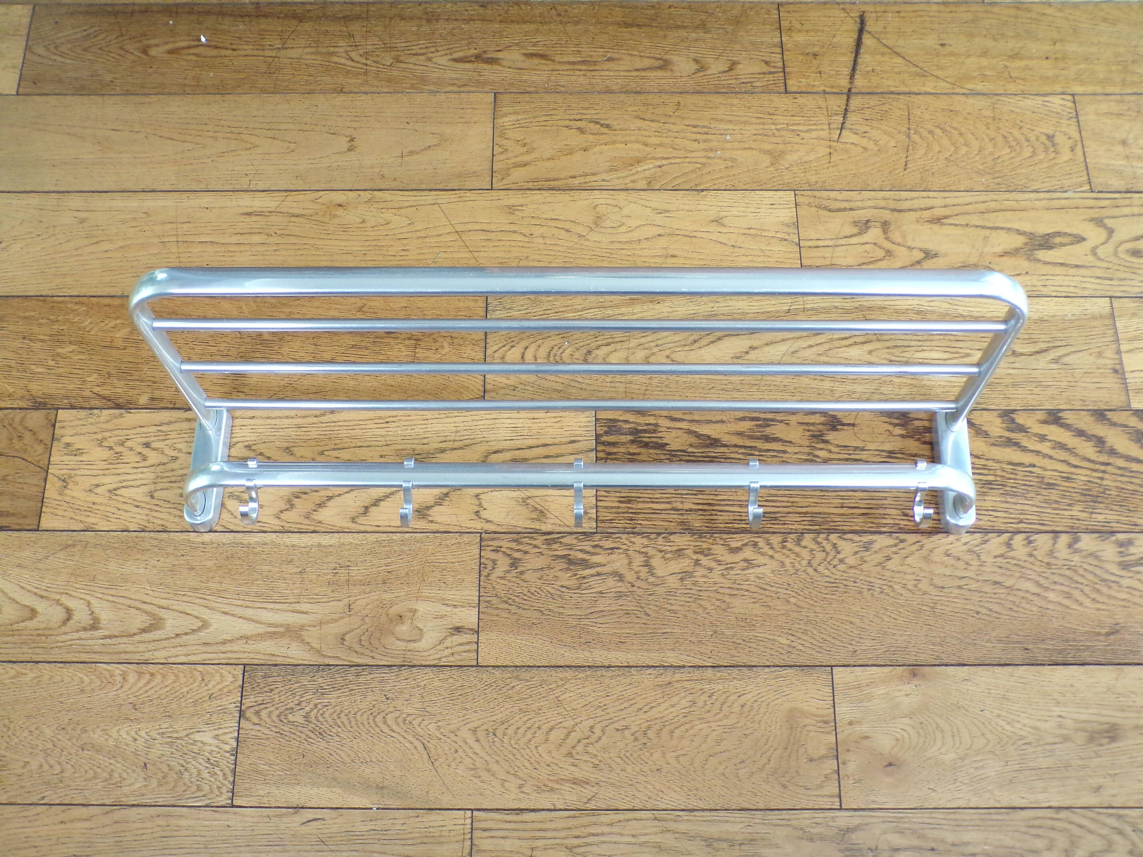 Vintage coat rack with 5 movable hooks