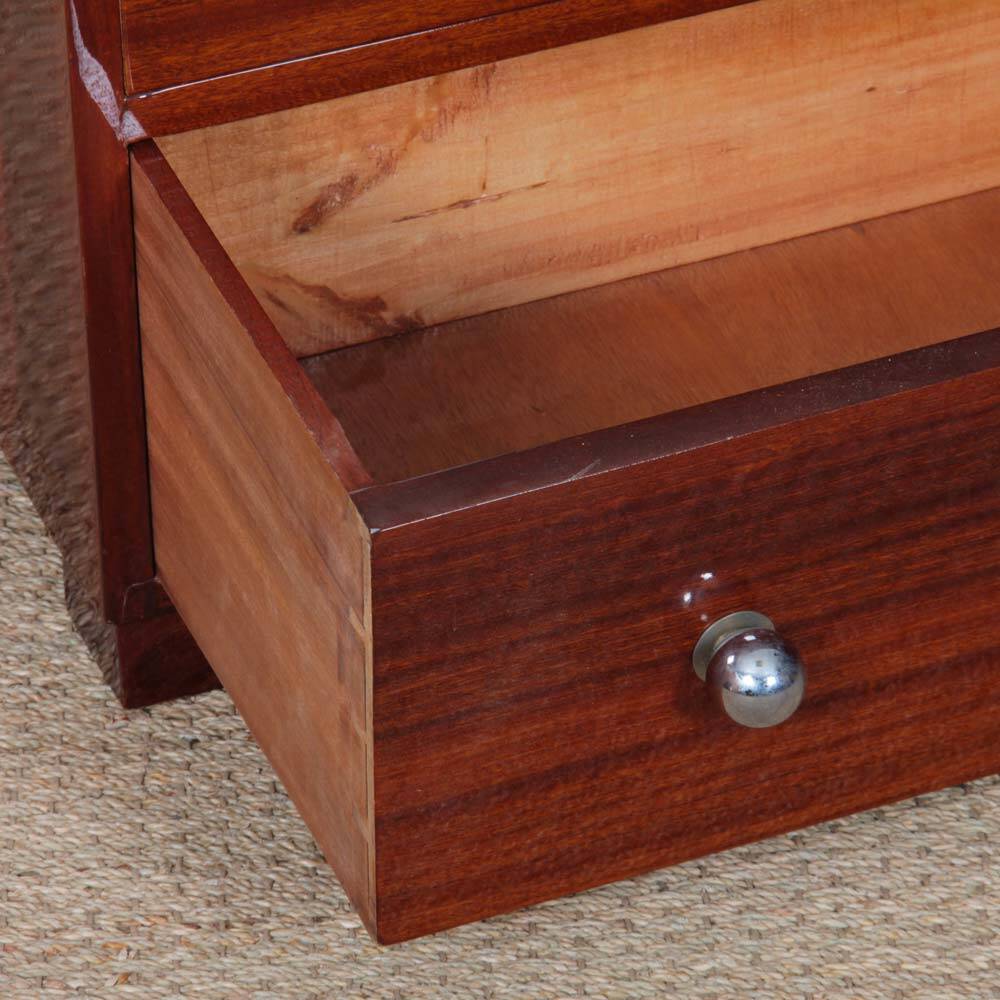 Large Art Deco mahogany chest of drawers from the 1940s.